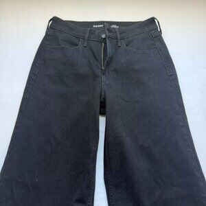 Old Navy High Rise Wow Wide Leg Black Jeans Women’s Size 4 Stretch Denim